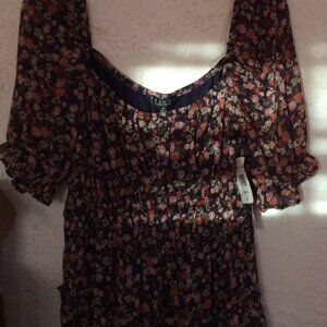 Trixxi Juniors' Floral-Print Ruffled-Hem